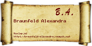 Braunfeld Alexandra névjegykártya